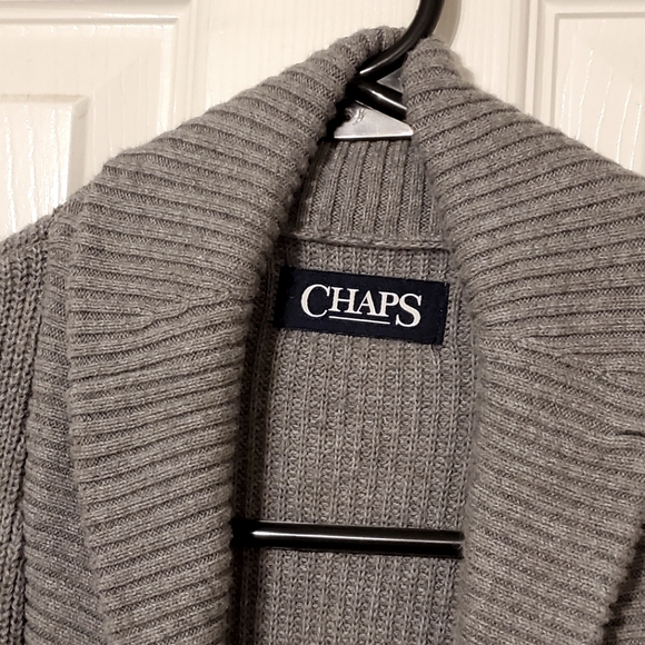 Chaps Other - Chaps Cardigan Preppy Gray Shawl Neck Cardigan 100% Cotton Button Sweater SZ:S
